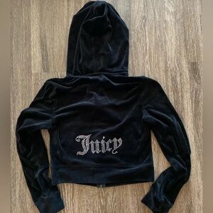 Juicy Couture Black Velour Jacket with Rhinestone Detail